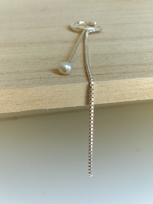 Sterling Silver Ear Cuff with Pearl