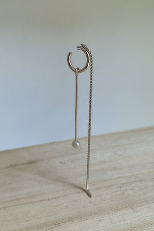 Sterling Silver Ear Cuff with Pearl