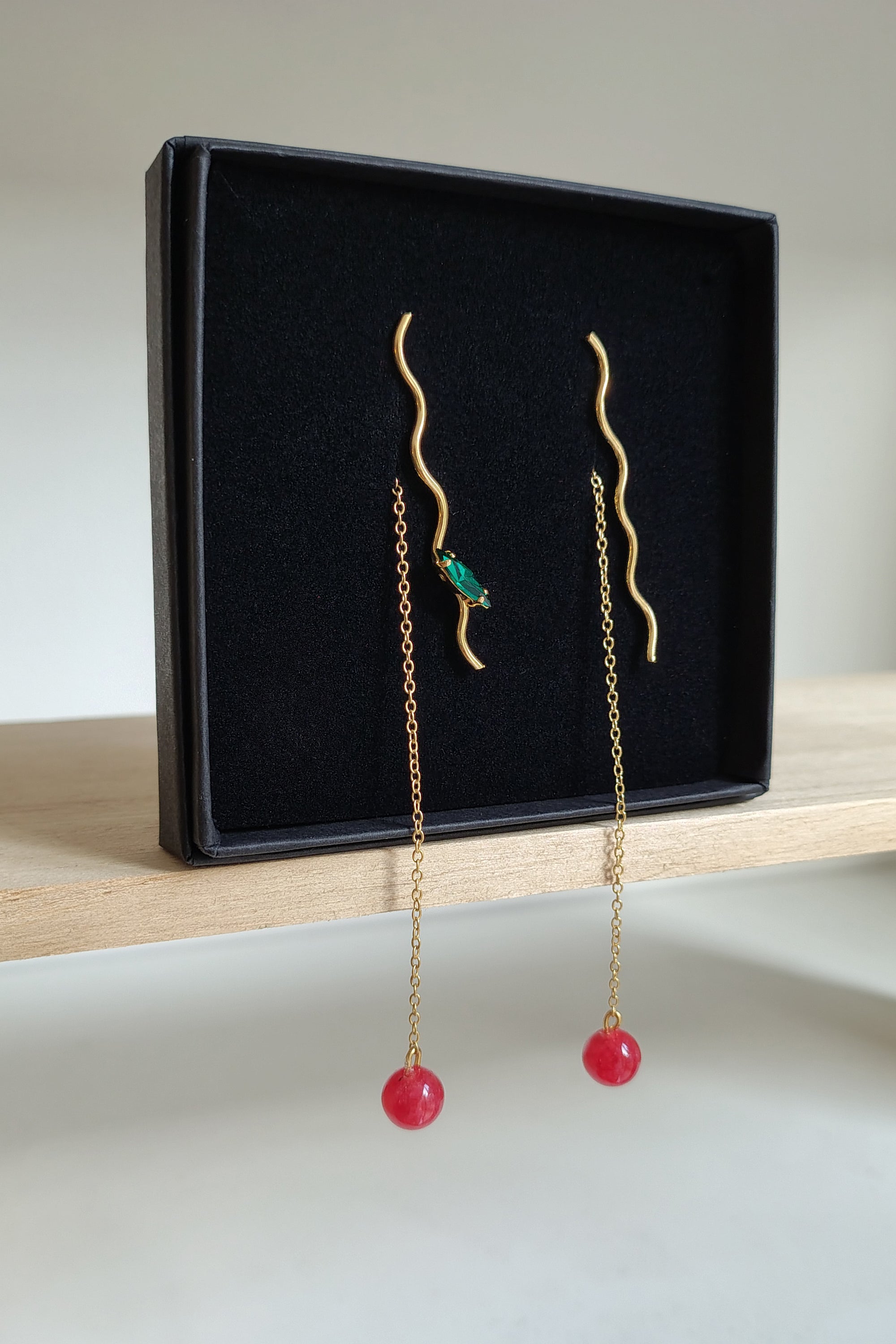 Crystal waves earrings