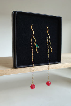 Crystal waves earrings