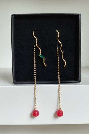 Crystal waves earrings