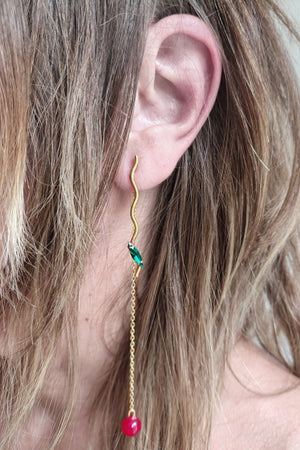 Crystal waves earrings