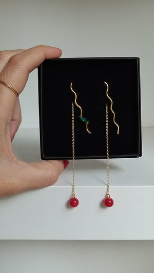 Crystal waves earrings