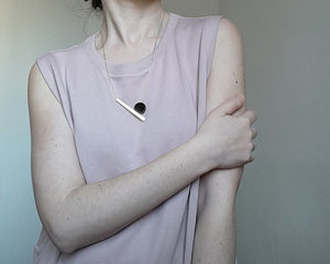 Minimal and gemetric gold plated necklace