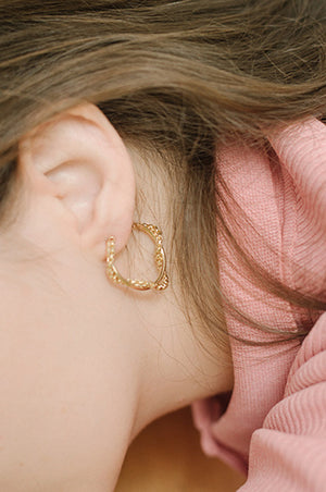 gold plated brass hoops, chain
